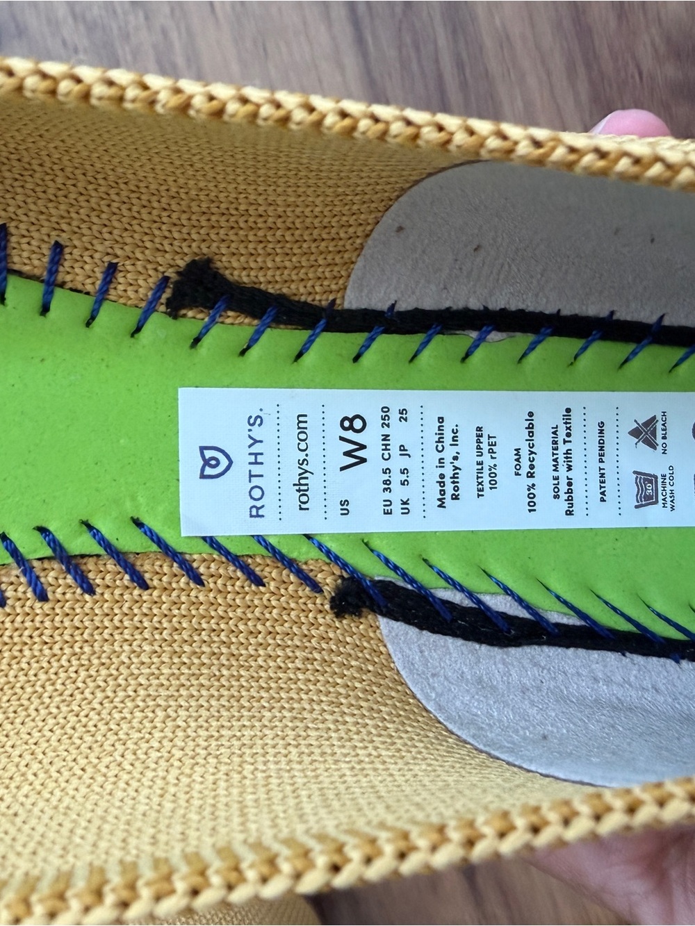 Rothy’s The Pointe Yellow/Marigold Pointed Knit Ballet Flats - Picture 4 of 4